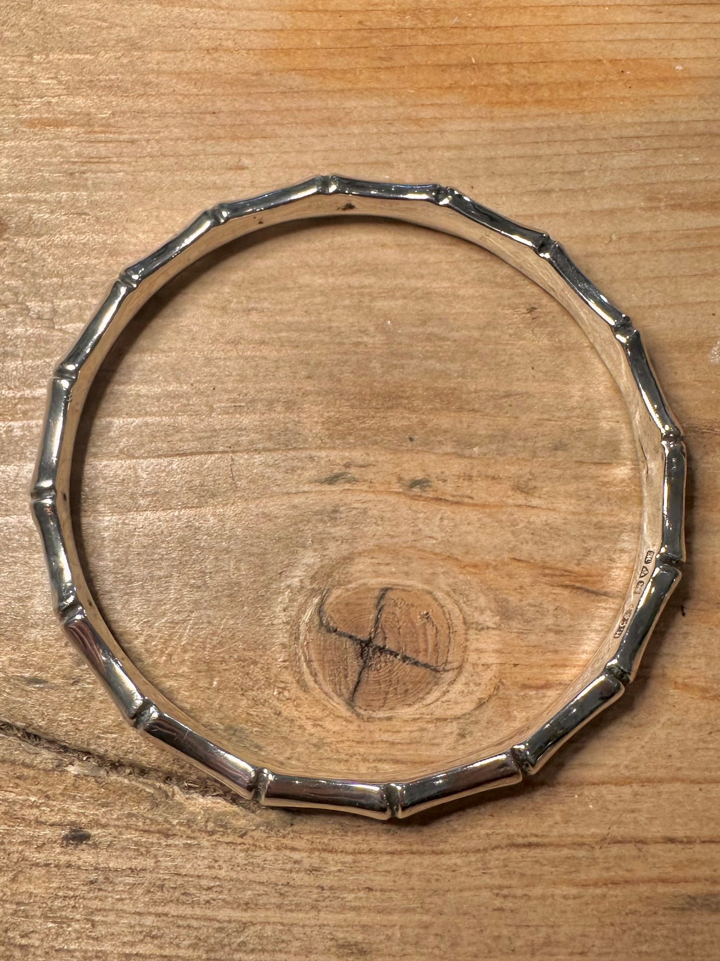 Vintage 1947 Bamboo Style 925 Silver Bangle
