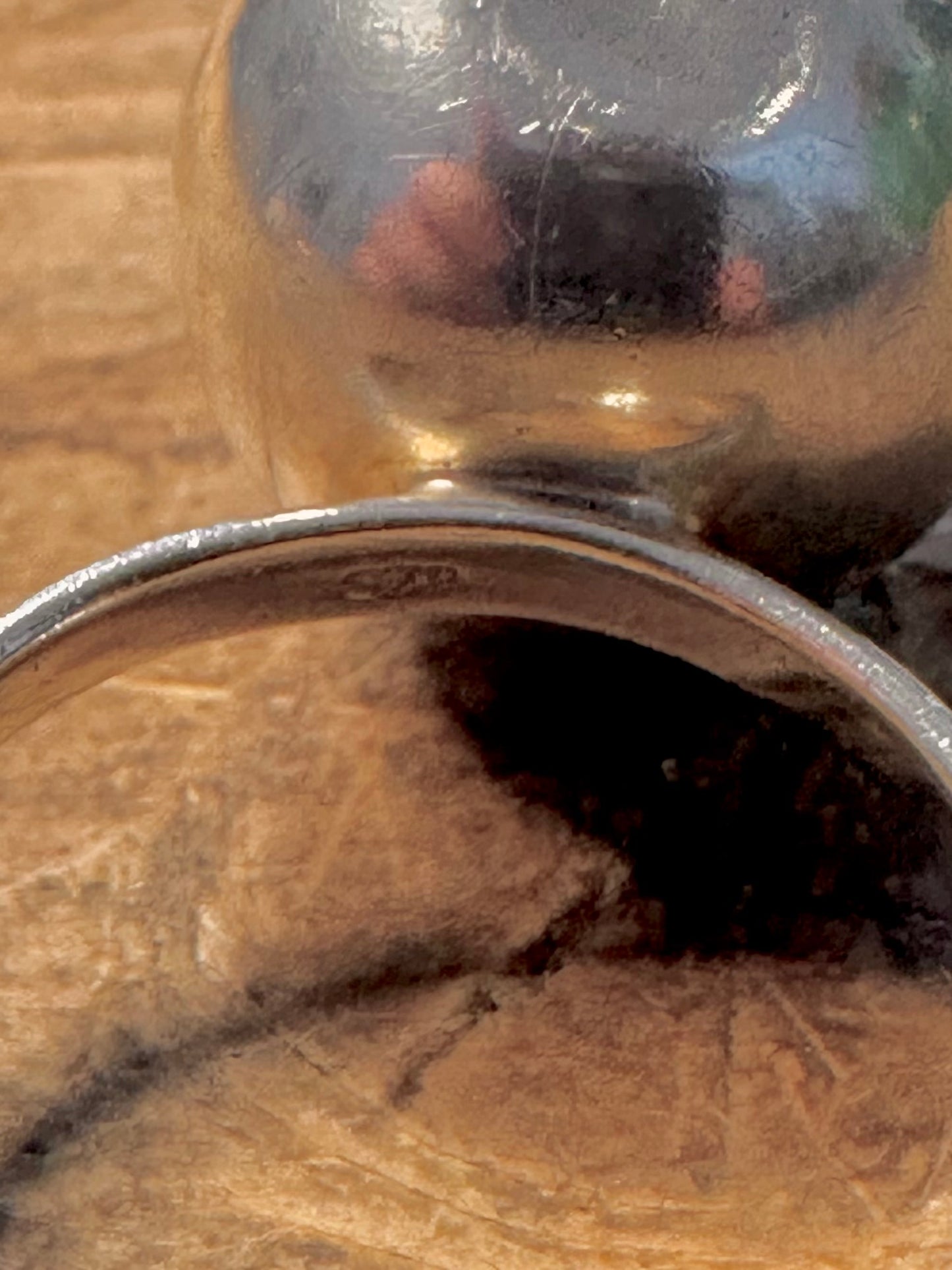 Abstract Large Ball 925 Silver Size T Ring