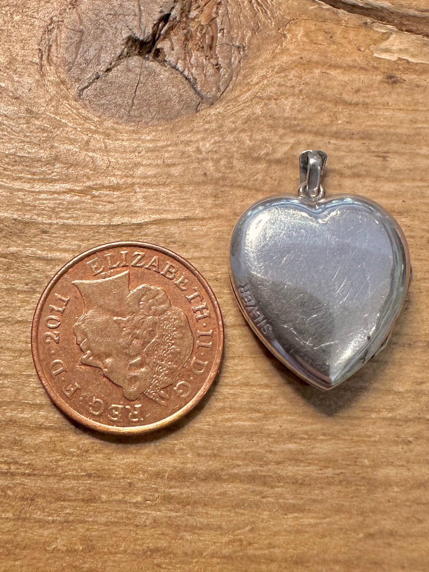 Vintage Engraved Heart Shaped 925 Silver Locket Pendant