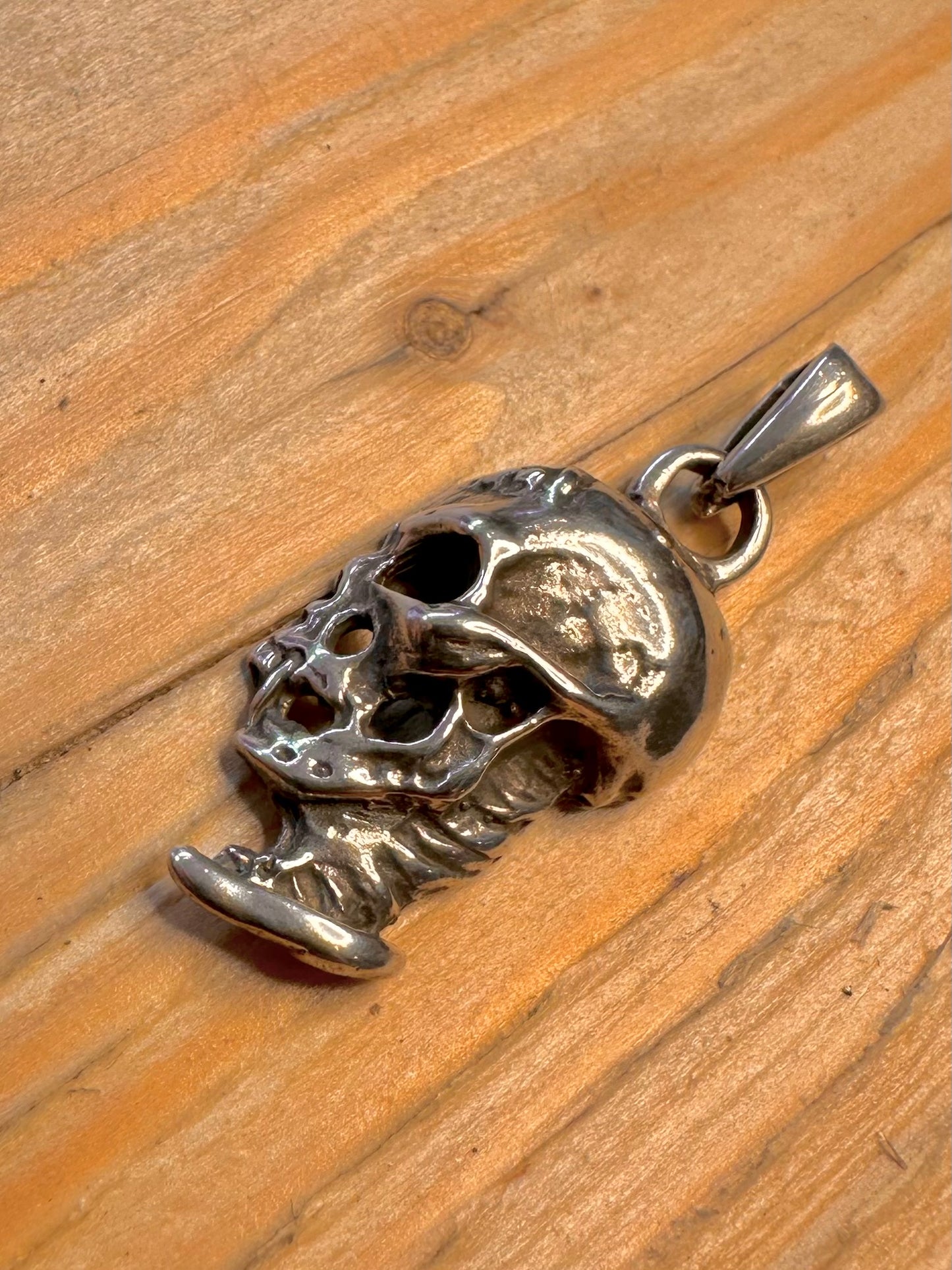 Vintage Skull 925 Silver Pendant