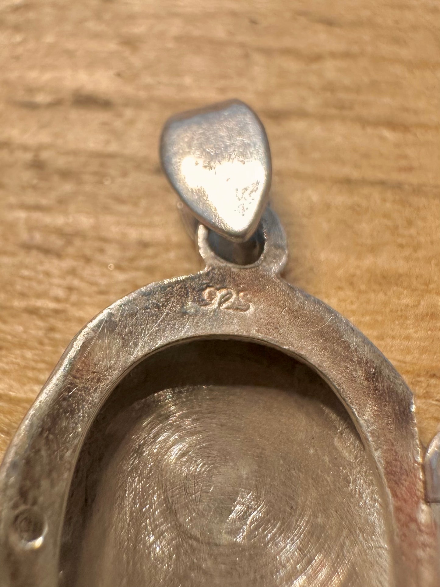 Vintage Engraved Oval 925 Silver Locket Pendant