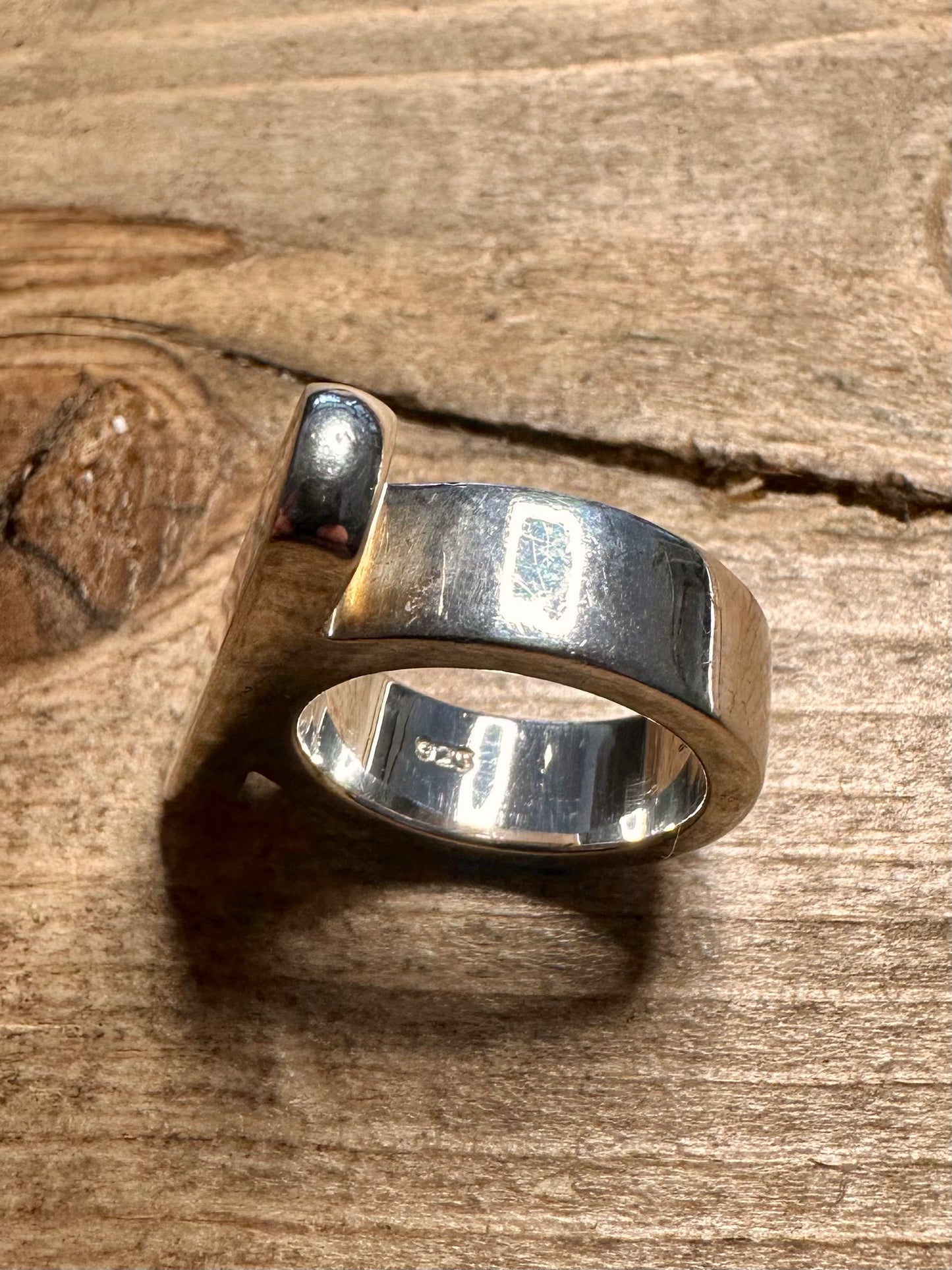 Modernist Chunky Bar 925 Silver Size L1/2 Ring