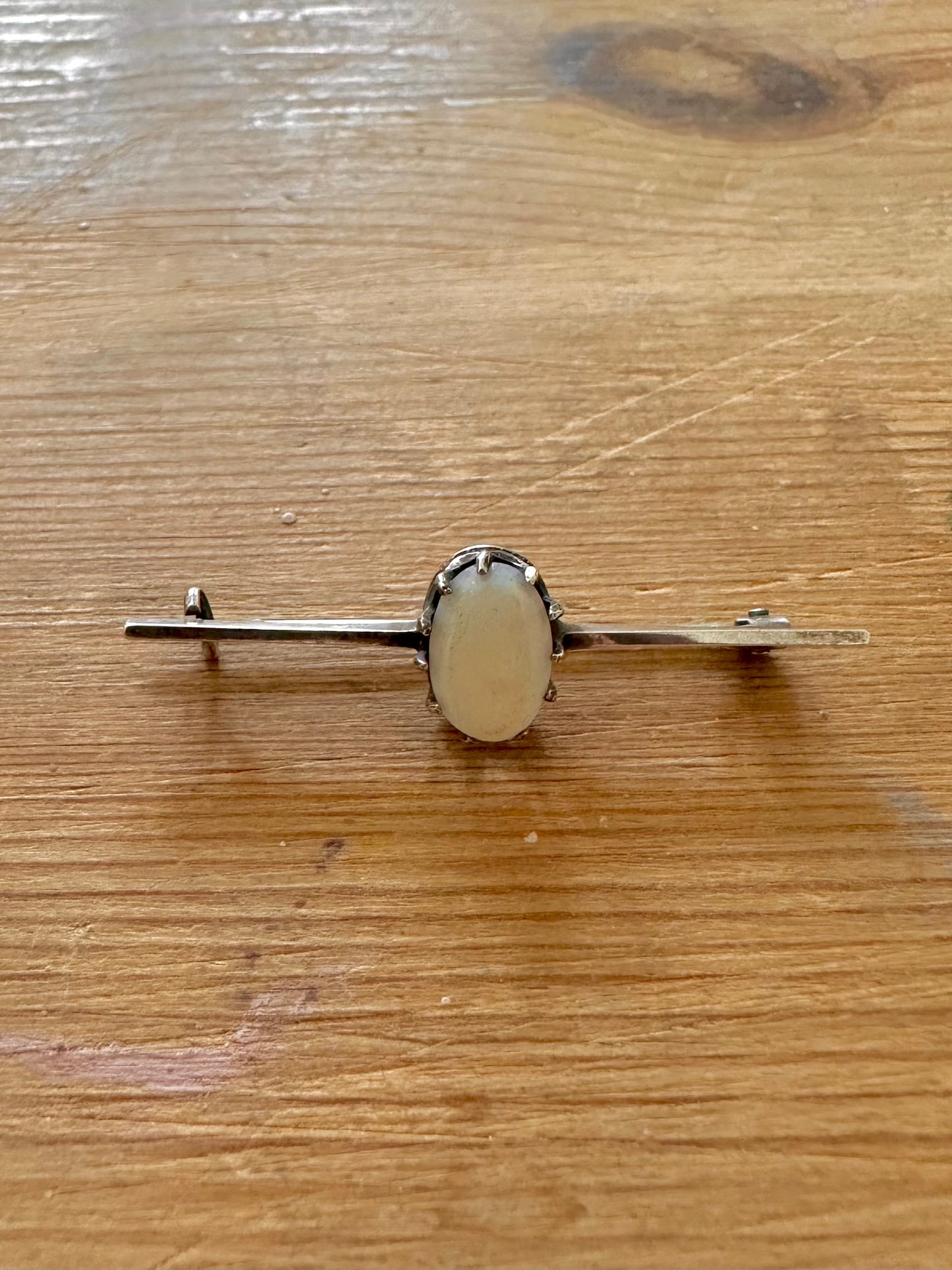 Vintage Opal 925 Silver Brooch