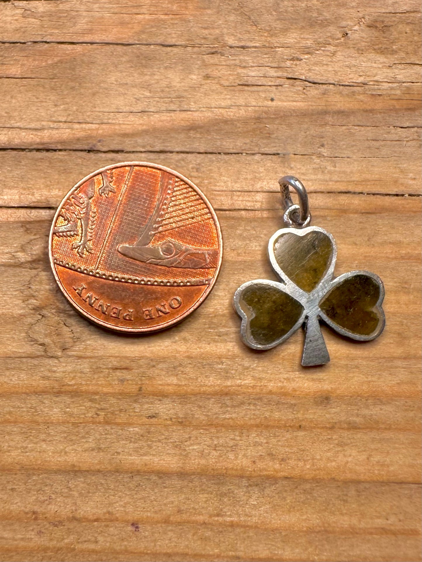 Vintage Irish Connemara Three Leaf Clover 925 Sterling Silver Pendant