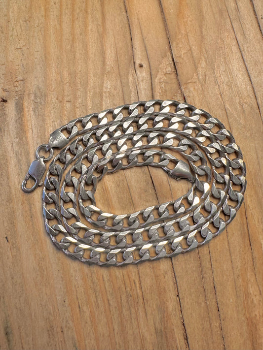 Vintage Curb Chain 925 Sterling Silver 20 inch Necklace