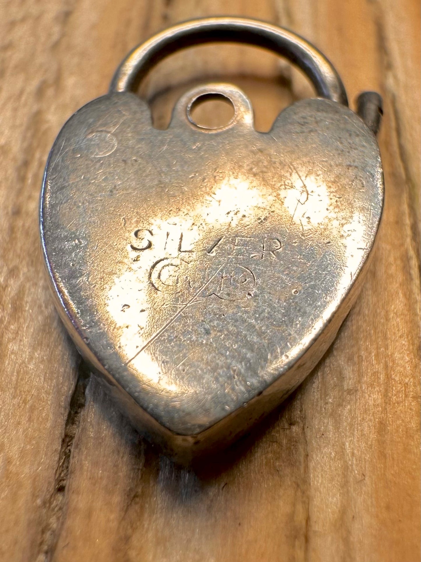 Vintage Gorge Jensen Heart Padlock 925 Sterling Silver Pendant