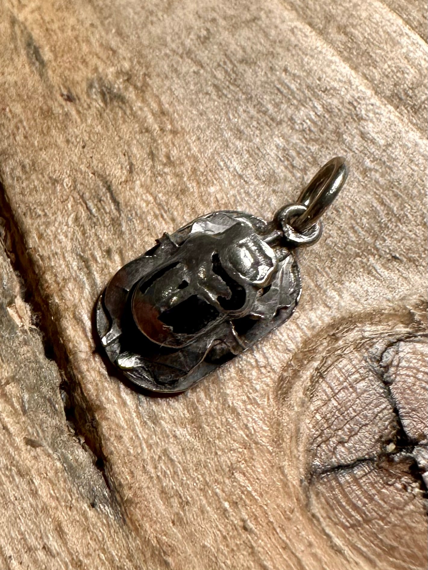 Vintage Scarab 925 Silver Pendant
