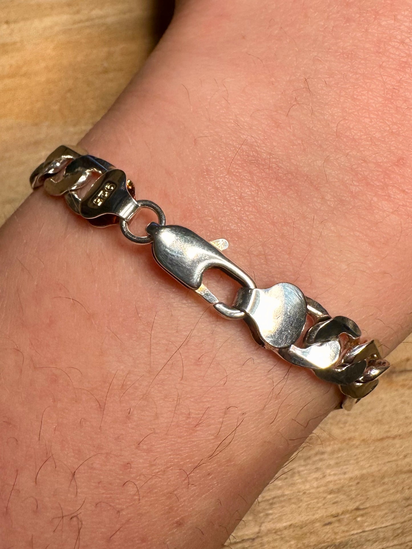Modern Figaro Curb Chain 925 Silver 7.8 inch Bracelet