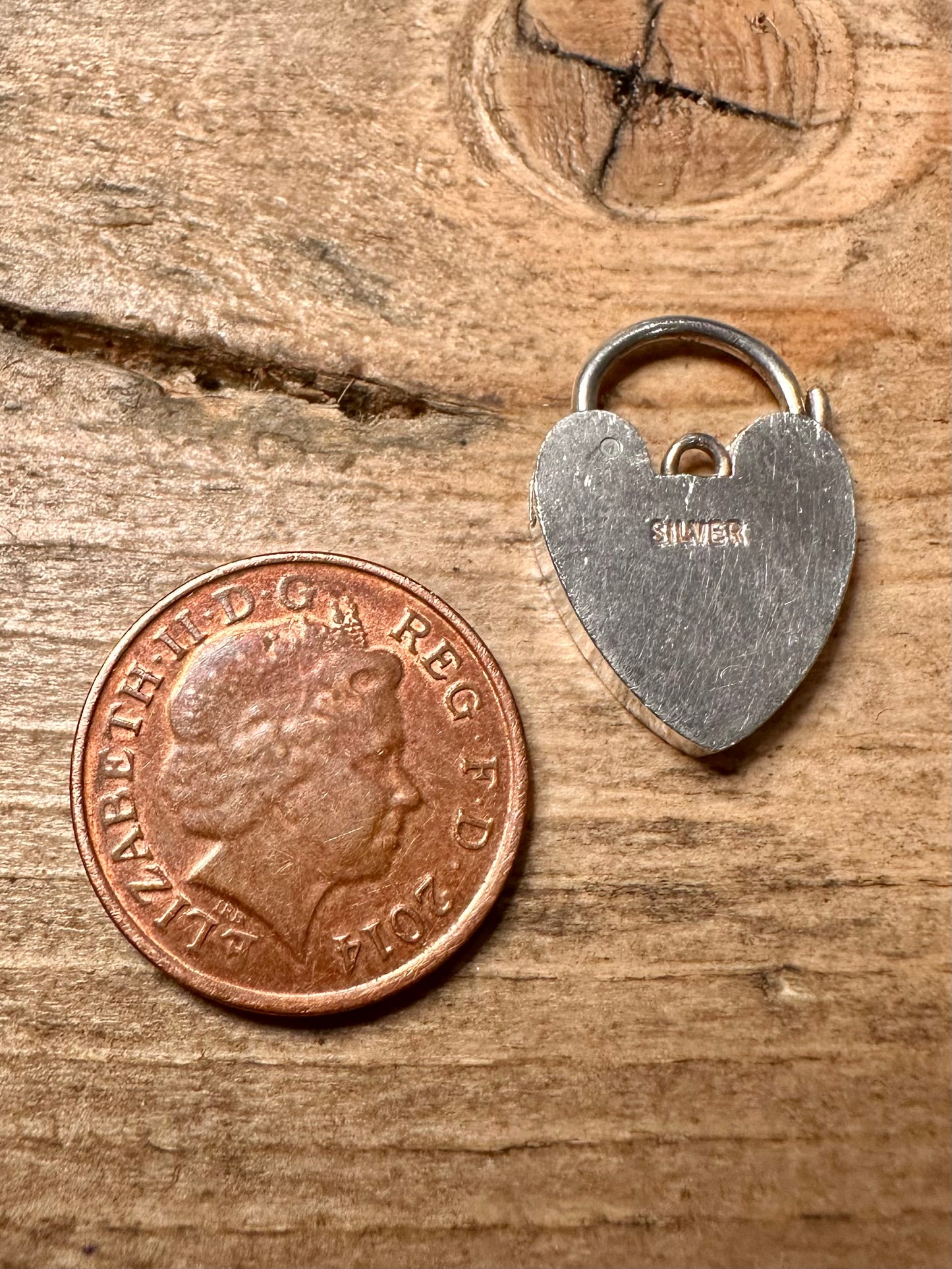 Vintage Heart Padlock 925 Silver Pendant