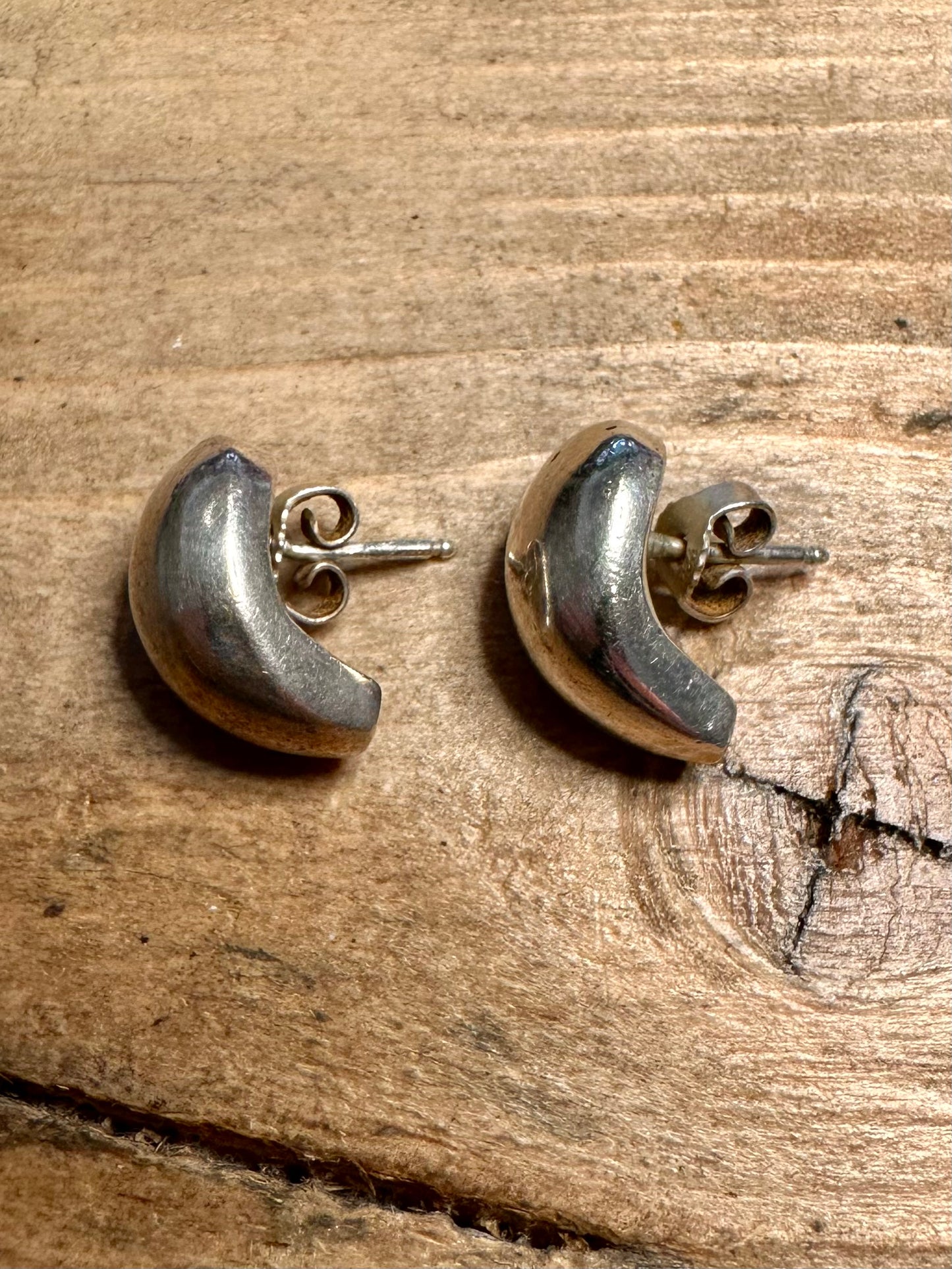 Abstract Chunky Studs 925 Silver Earrings
