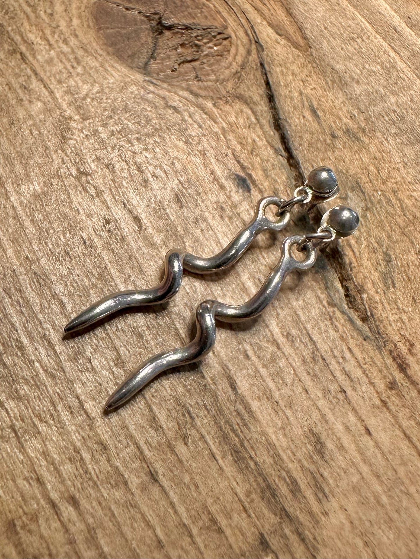 Abstract Twisted Dangle 925 Silver Earrings