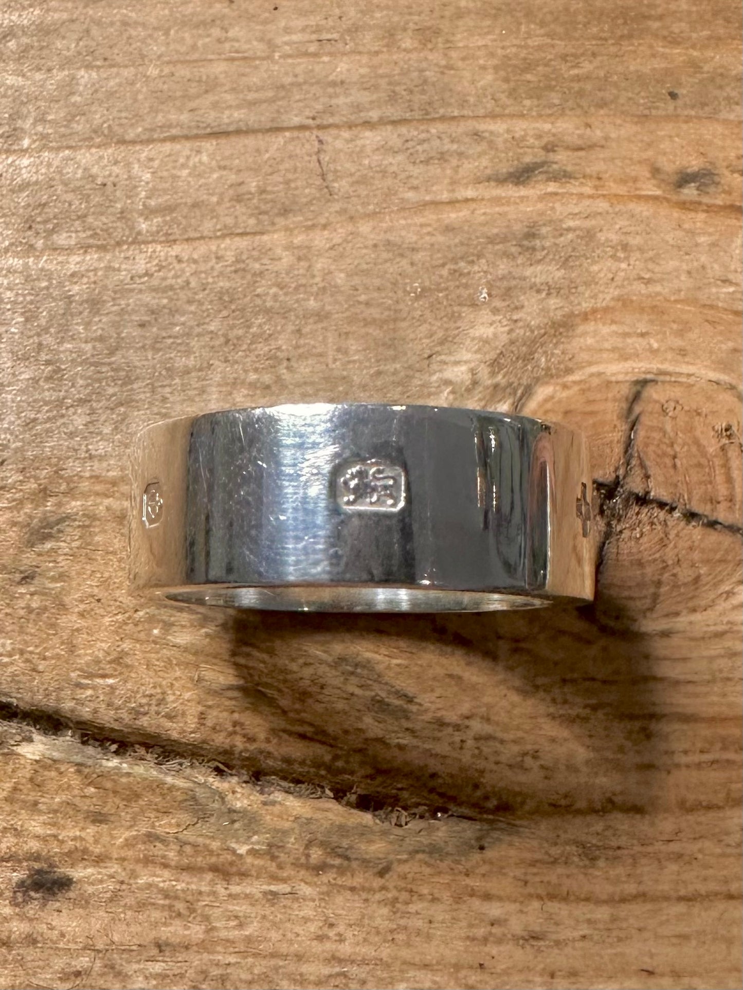 Modern 2000 Hallmarked Band 925 Silver Size T Ring