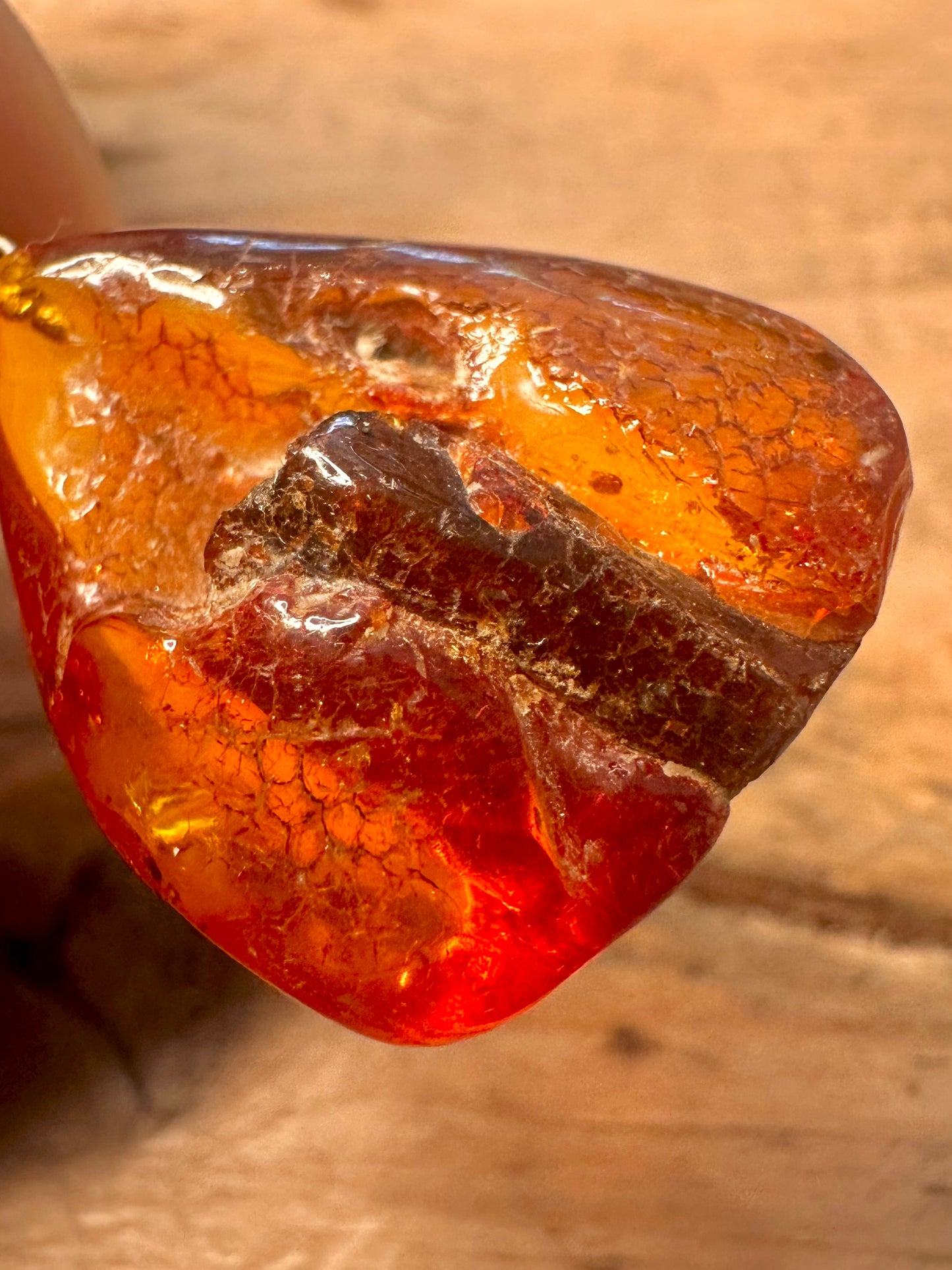 Vintage Raw Amber 925 Silver Pendant
