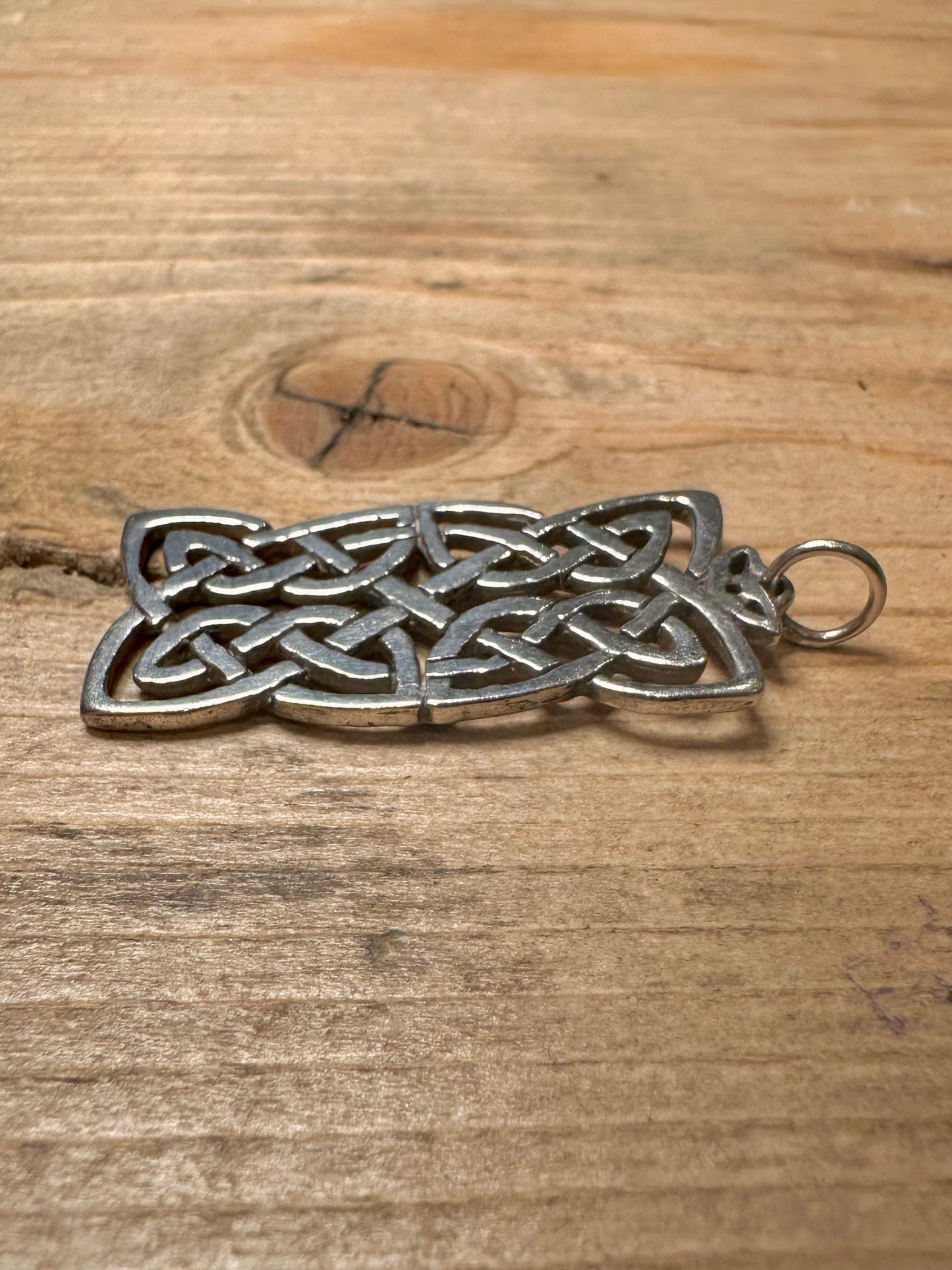 Vintage Celtic Rectangle 925 Silver Pendant