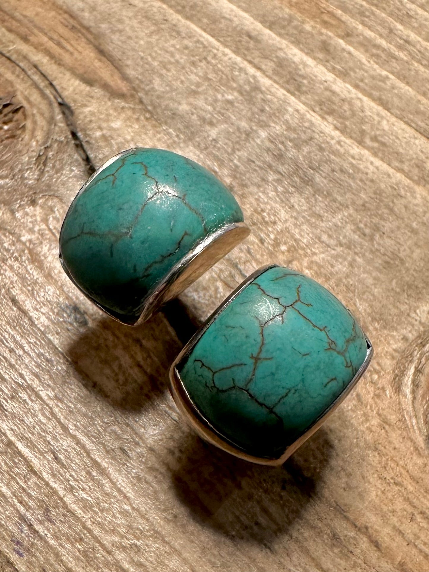 Abstract Turquoise Stud 925 Silver Earrings