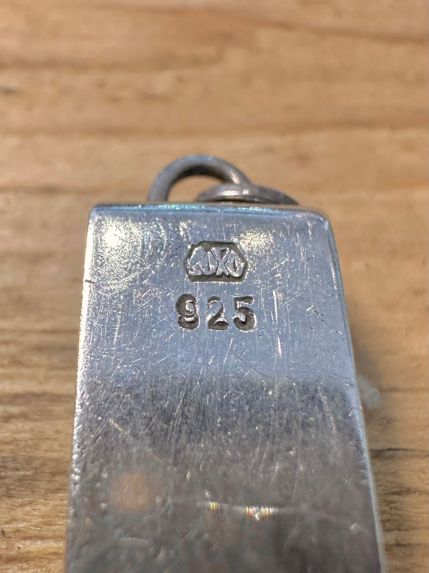 Vintage Serpentine Domino 925 Silver Pendant