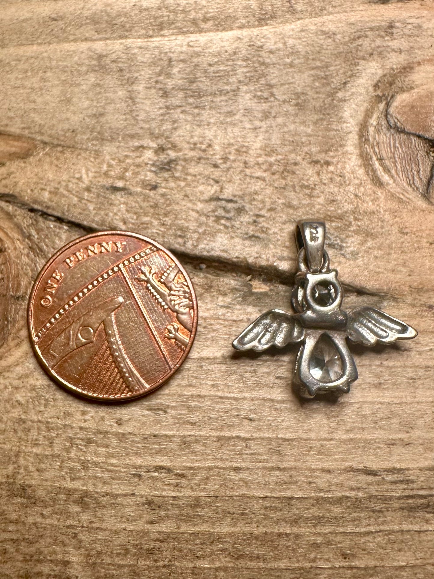 Modern Angel CZ 925 Silver Pendant