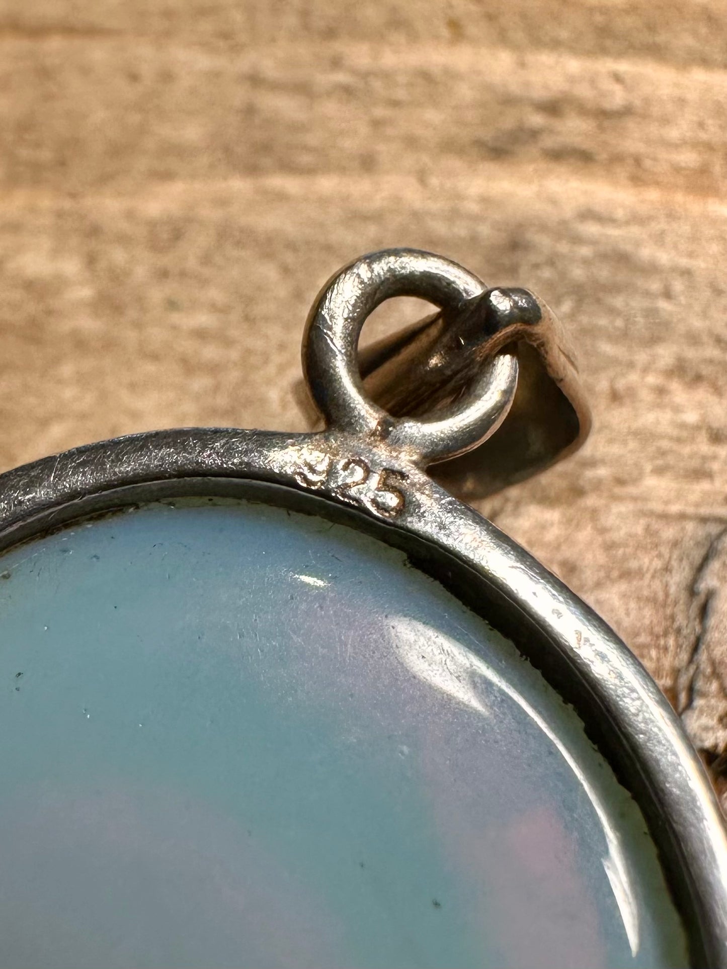 Modern Opalite Oval 925 Silver Pendant