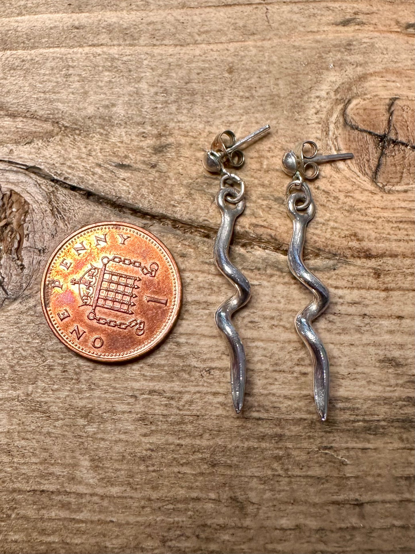 Abstract Twisted Dangle 925 Silver Earrings