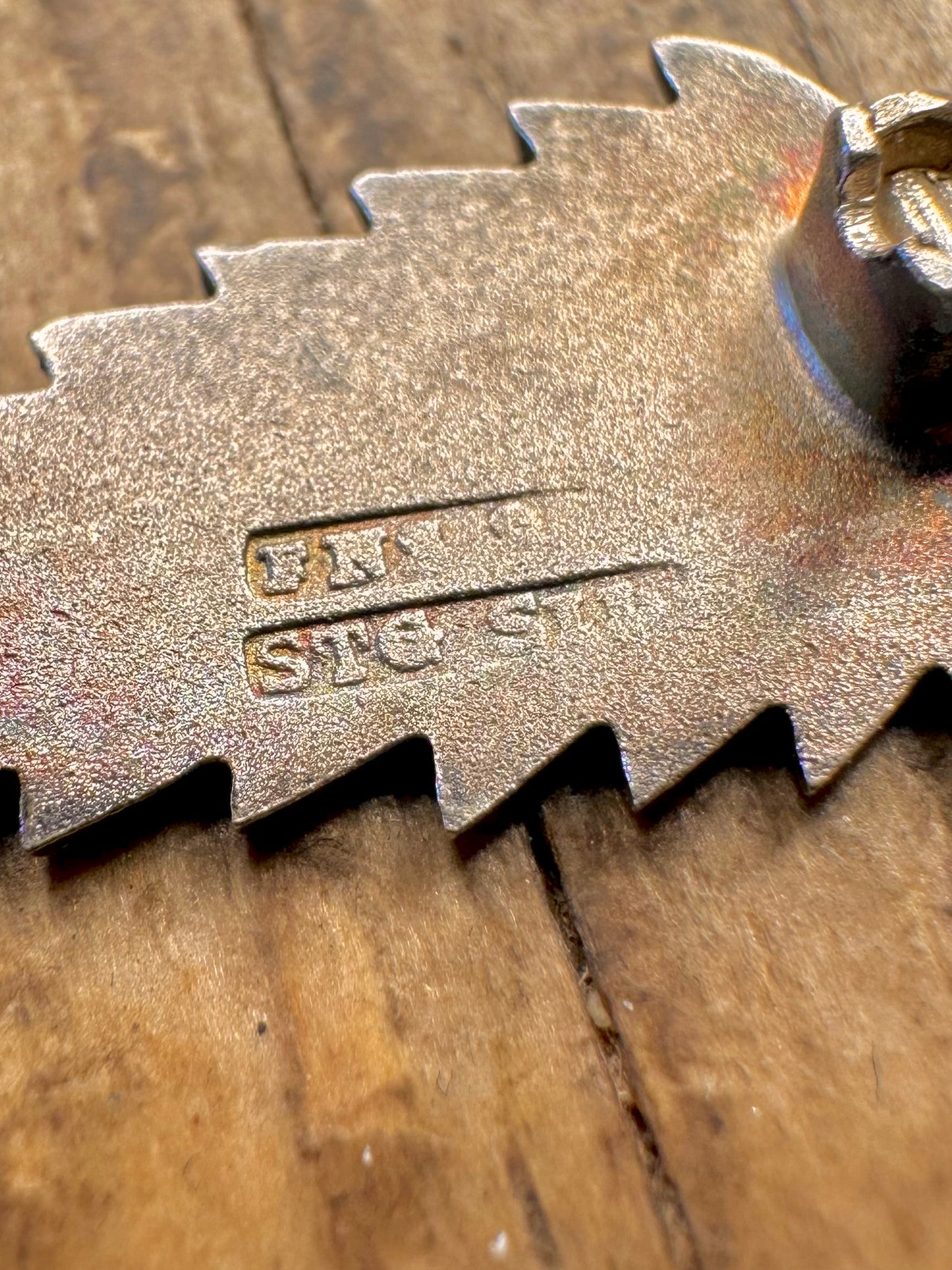 Neuseeland Kiwi Farnblatt vergoldet auf 925 Sterling Silber Brosche