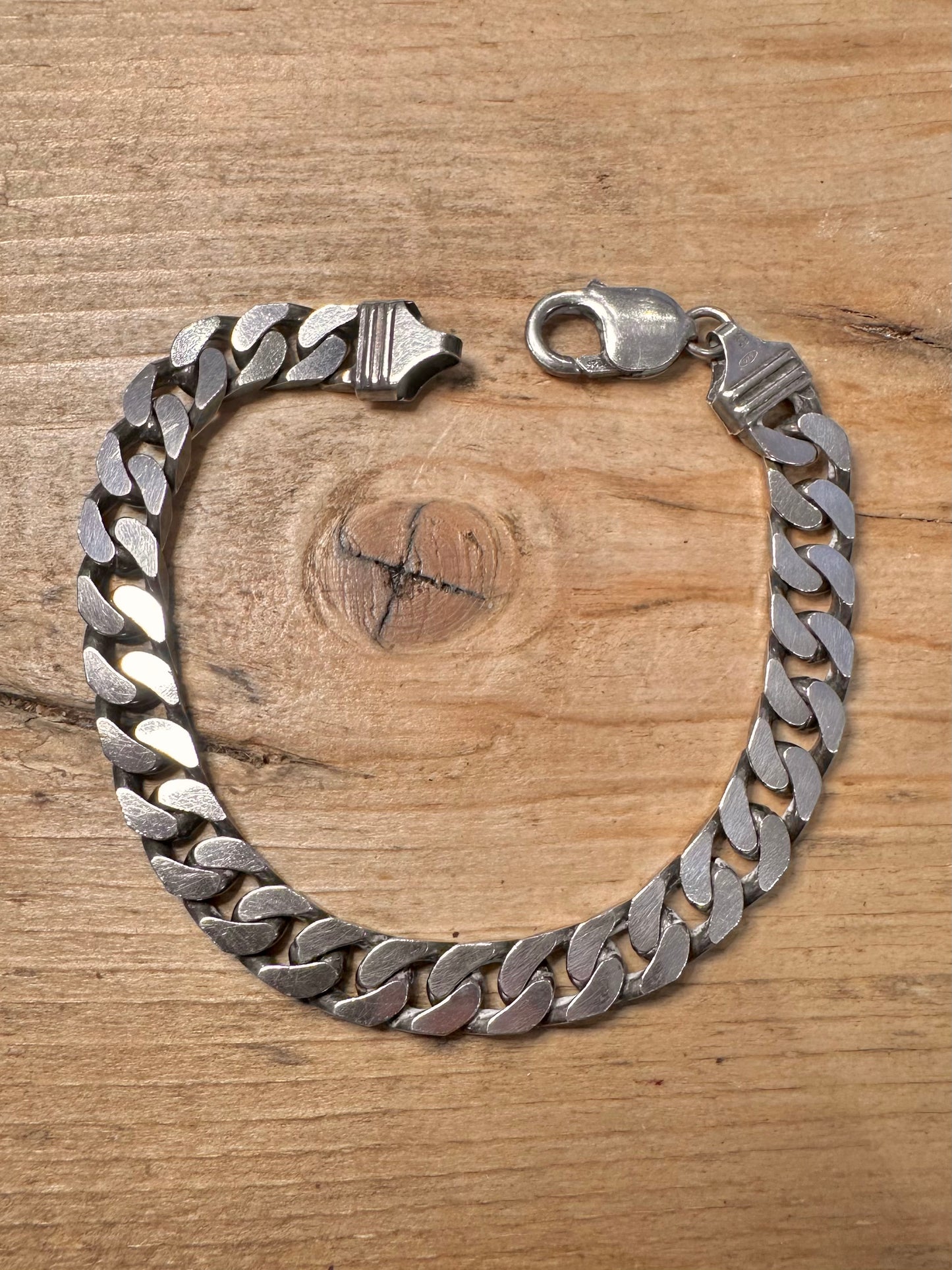 Vintage Curb Chain 925 Silver 8.5 inch Bracelet