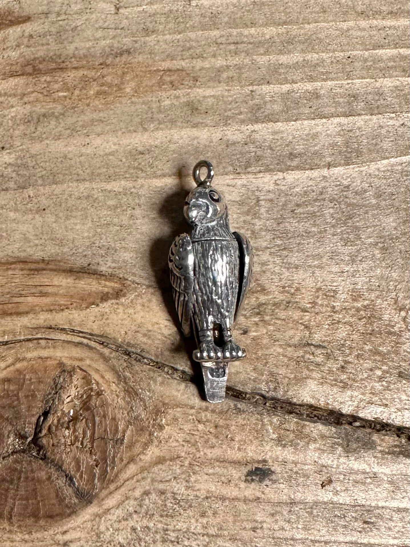 Vintage Articulated Parrot 925 Silver Pendant