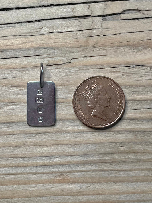 Small Ingot London 1937 Maker Se 925 Sterling Silver Pendant