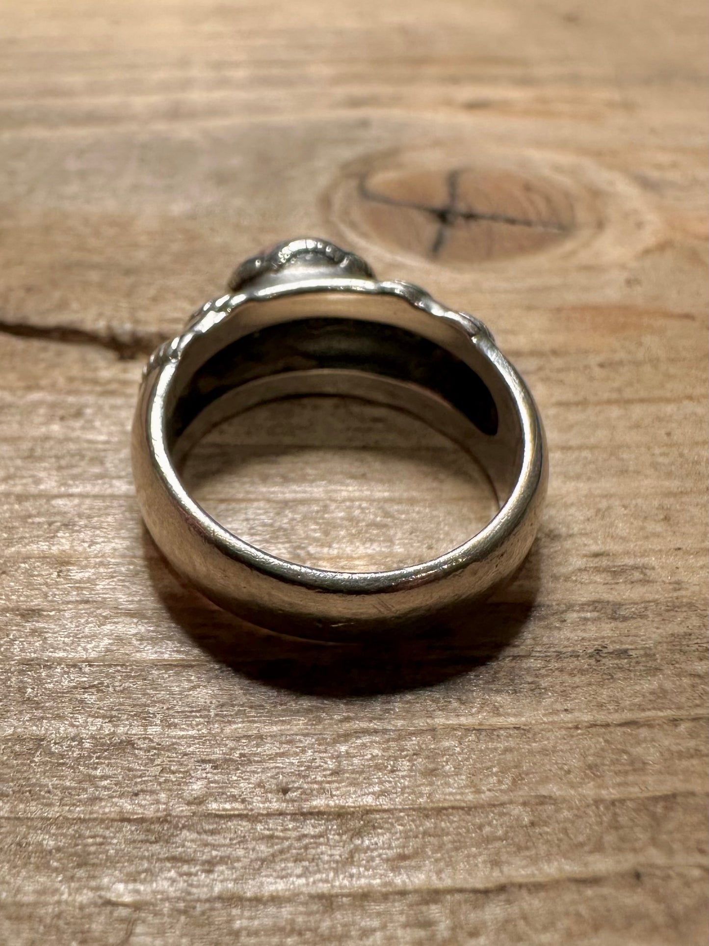 Vintage Brown Agate Tribal 925 Silver Size M Ring