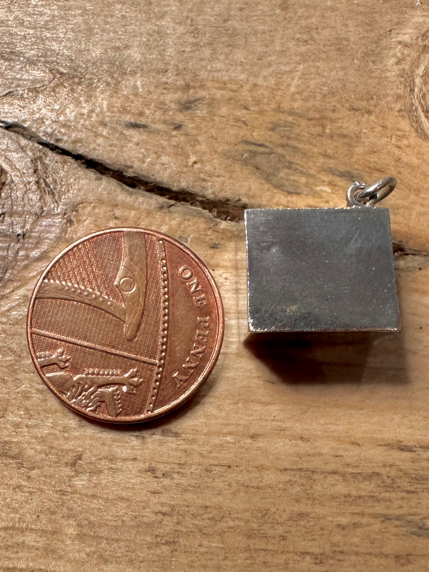 Vintage British Pound Note In Emergency Break Glass 925 Silver Charm Pendant