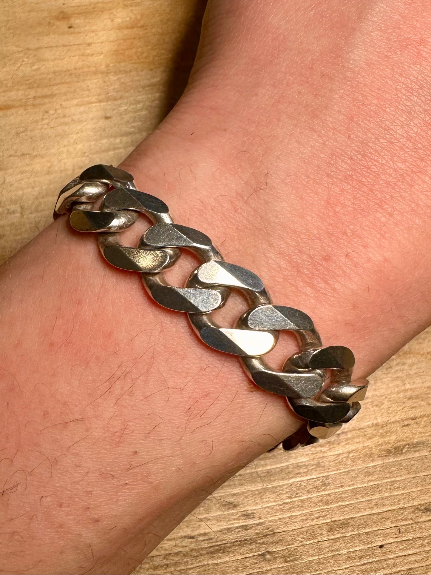 Modern 2002 Curb Chain Push Clasp 925 Silver London 8.1 inch Bracelet