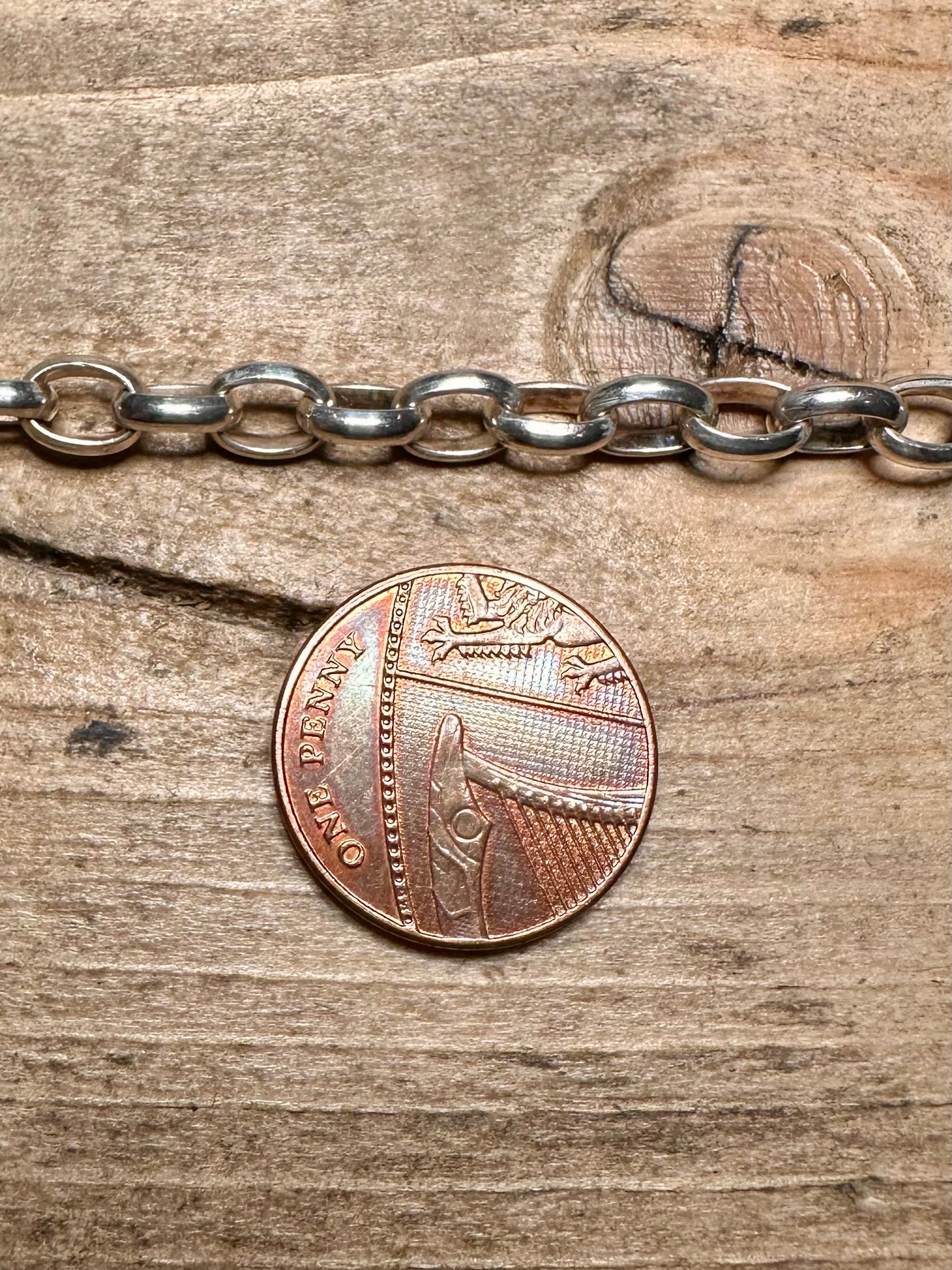 Vintage Belcher Chain 925 Silver 7.2 inch Bracelet