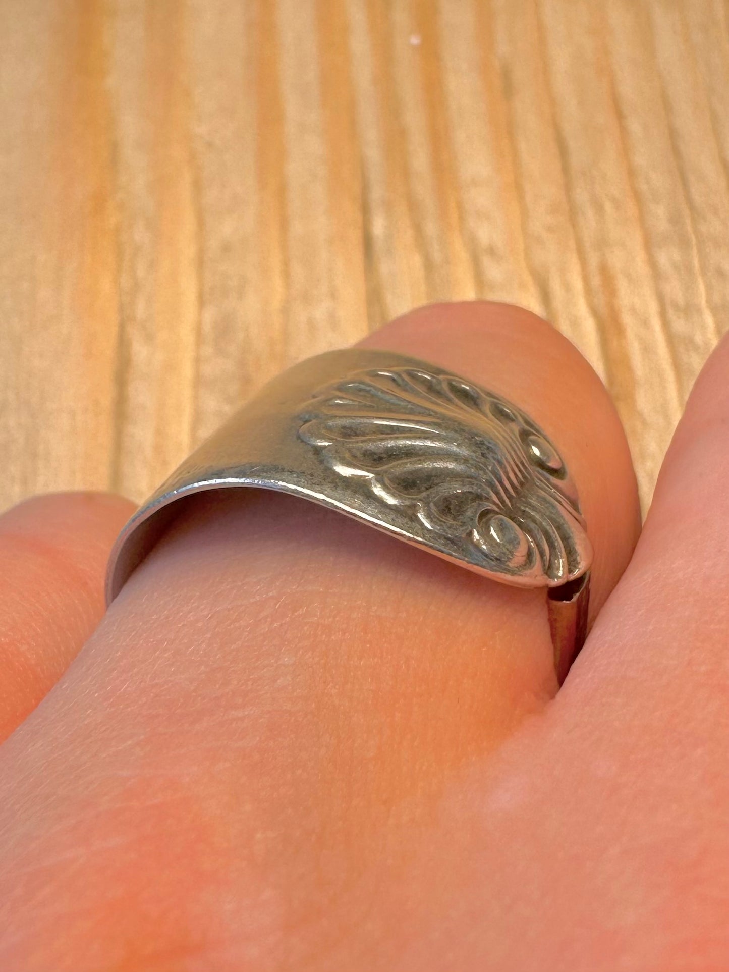 Antique 1846 Spoon 925 Sterling Silver Newcastle Size S Ring