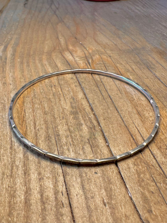 Abstract Textured Stacker 925 Sterling Silver Bangle