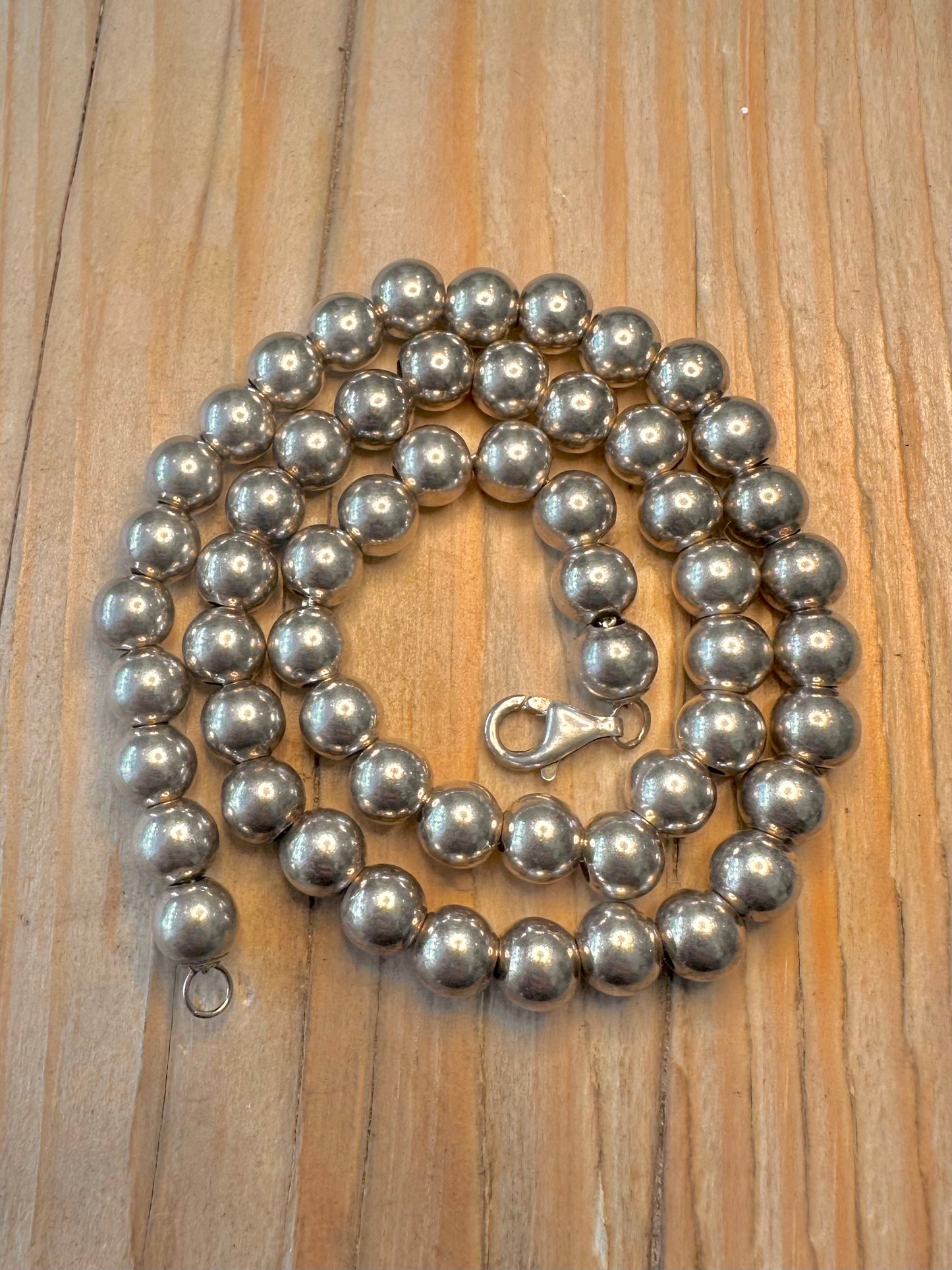 Vintage Ball Chain Link 925 Silver 17 inch Necklace