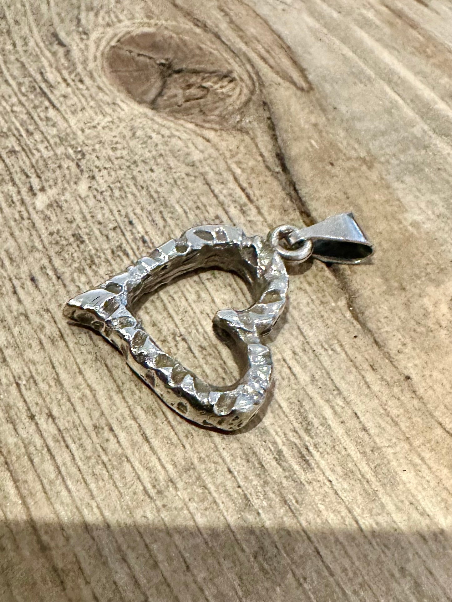Vintage Textured Heart 925 Silver Pendant