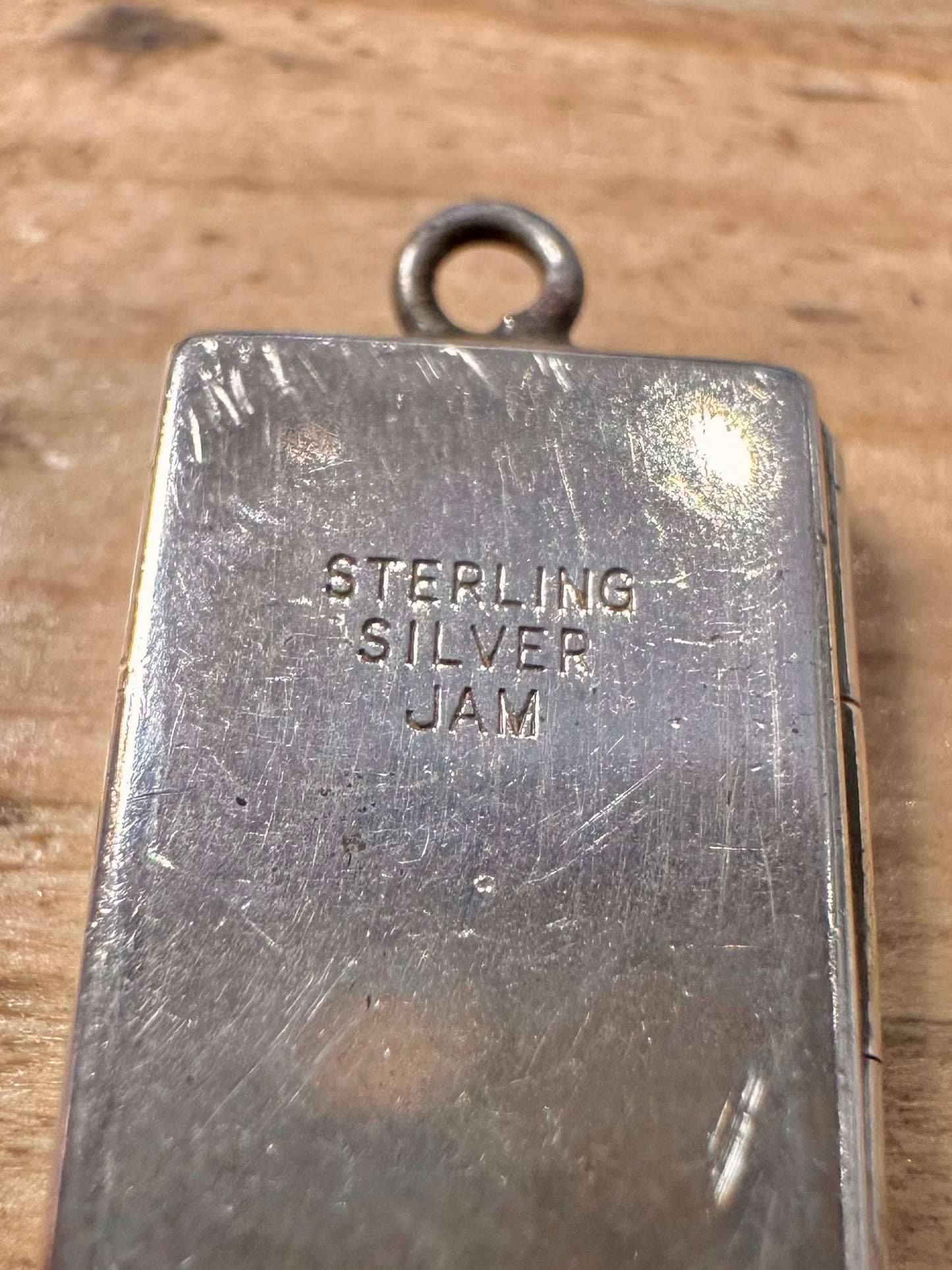Vintage Rectangle Engraved 925 Silver Locket Pendant
