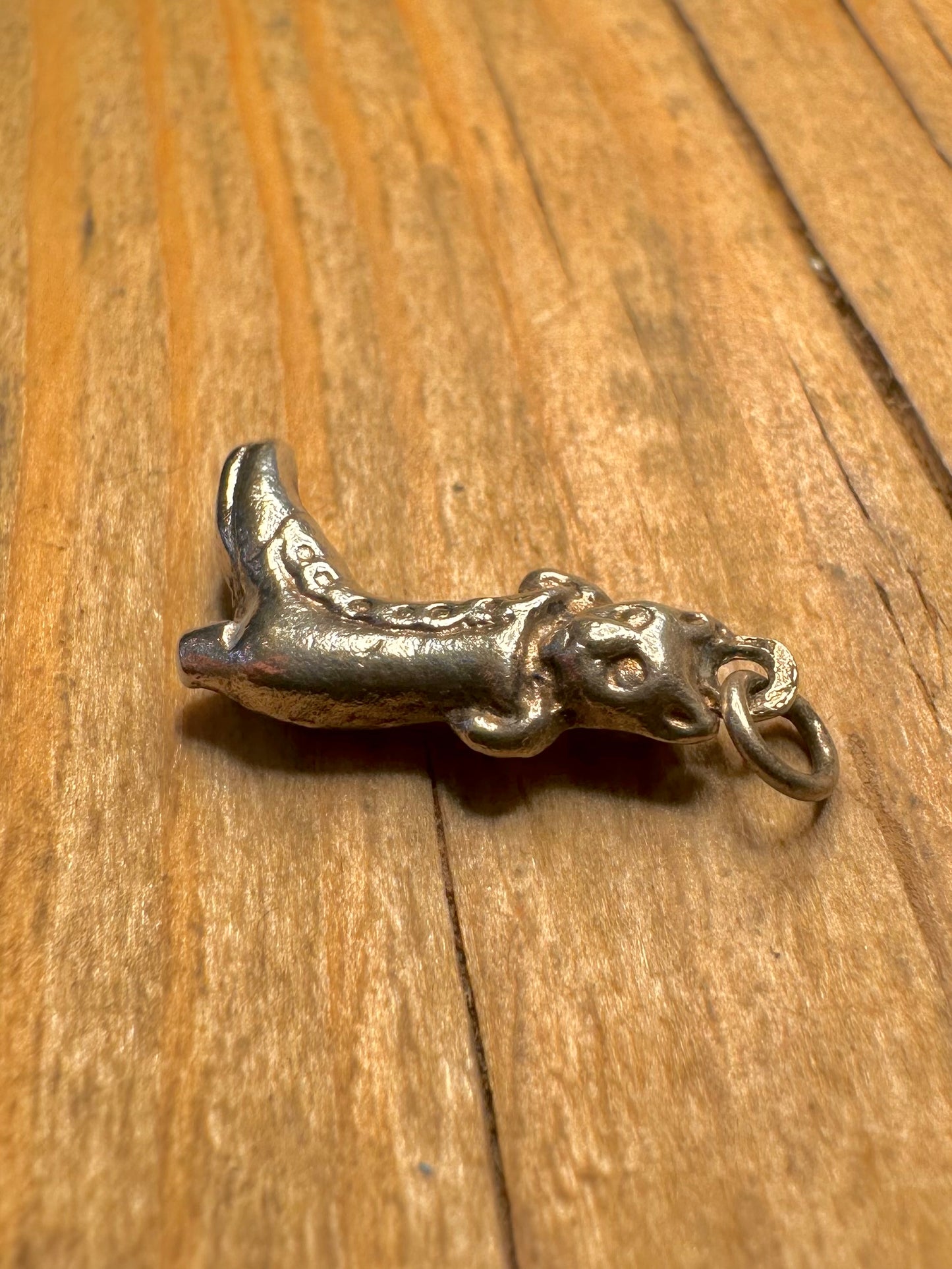 Vintage Cat in a Boot 925 Sterling Silver Charm Pendant