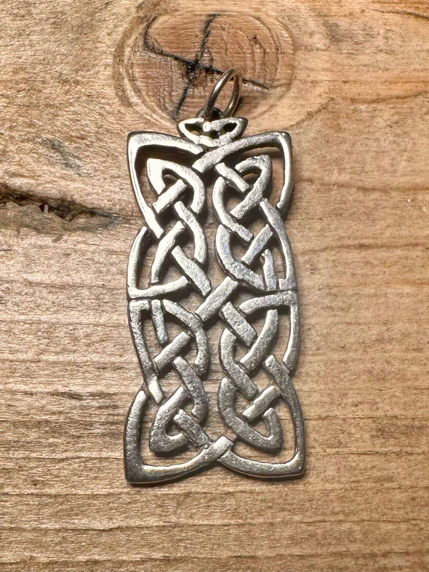 Vintage Celtic Rectangle 925 Silver Pendant