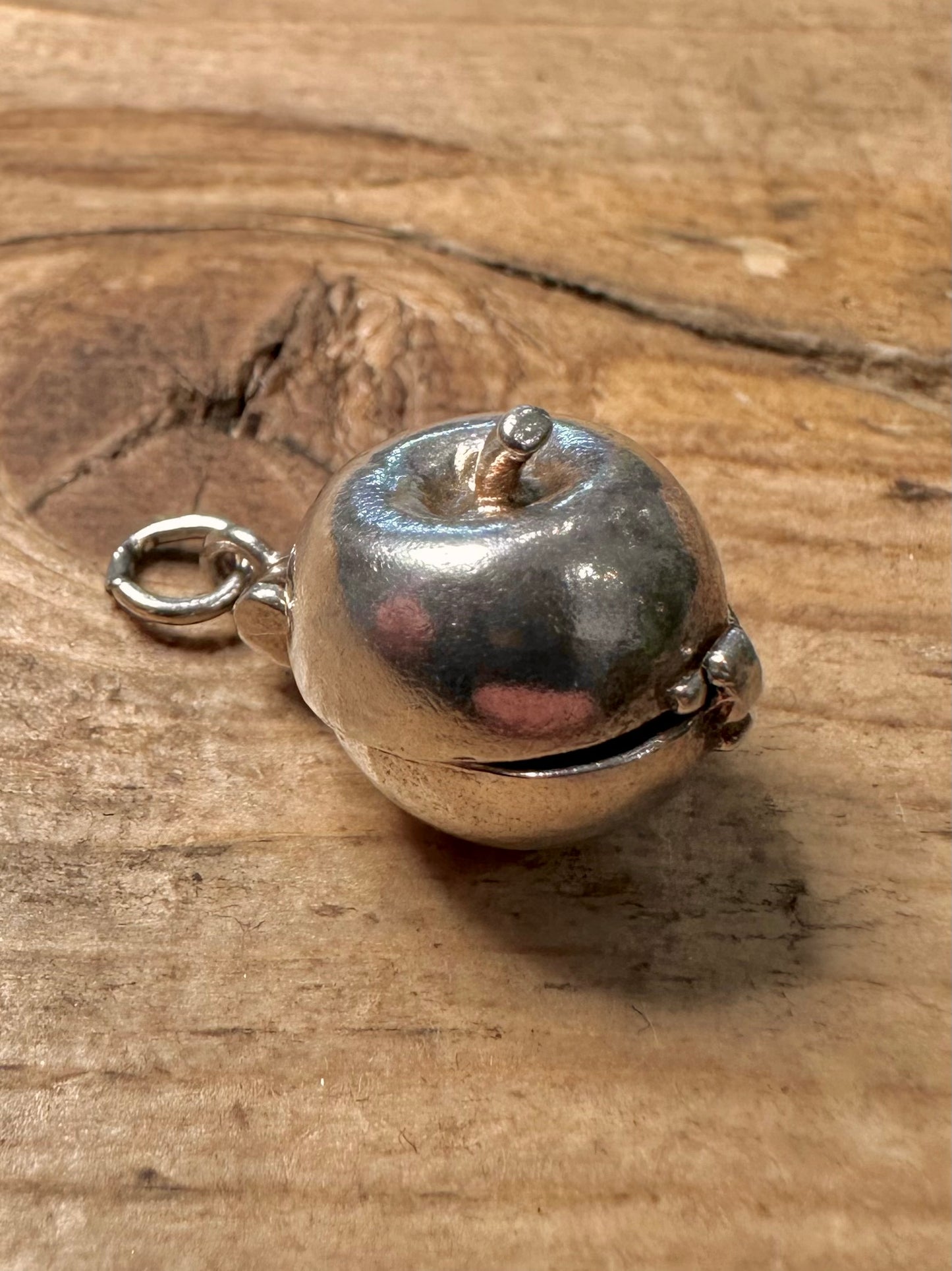 Vintage Apple with Adam and Eve 925 Silver Charm Pendant