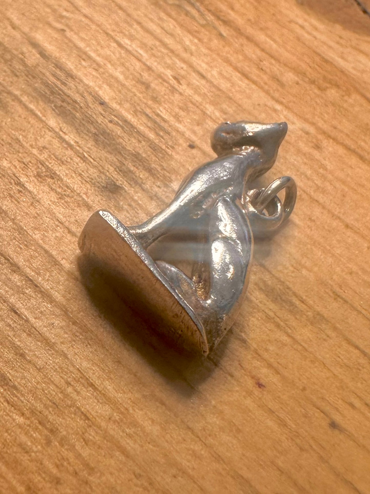 Vintage Bastet Cat 925 Silver Charm Pendant