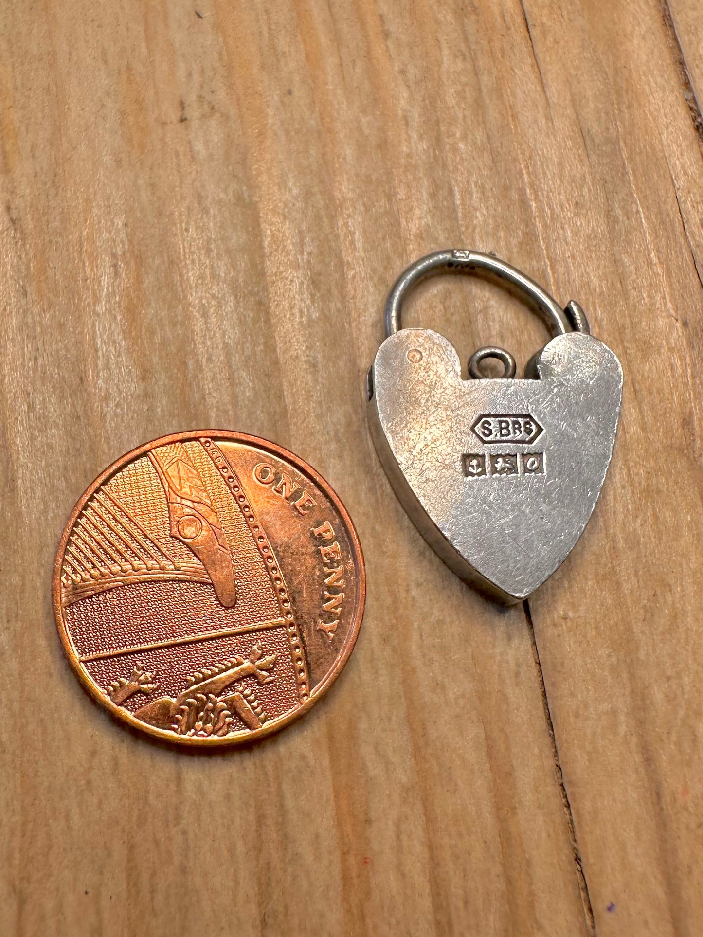 Vintage 1963 Heart Padlock 925 Sterling Silver Pendant