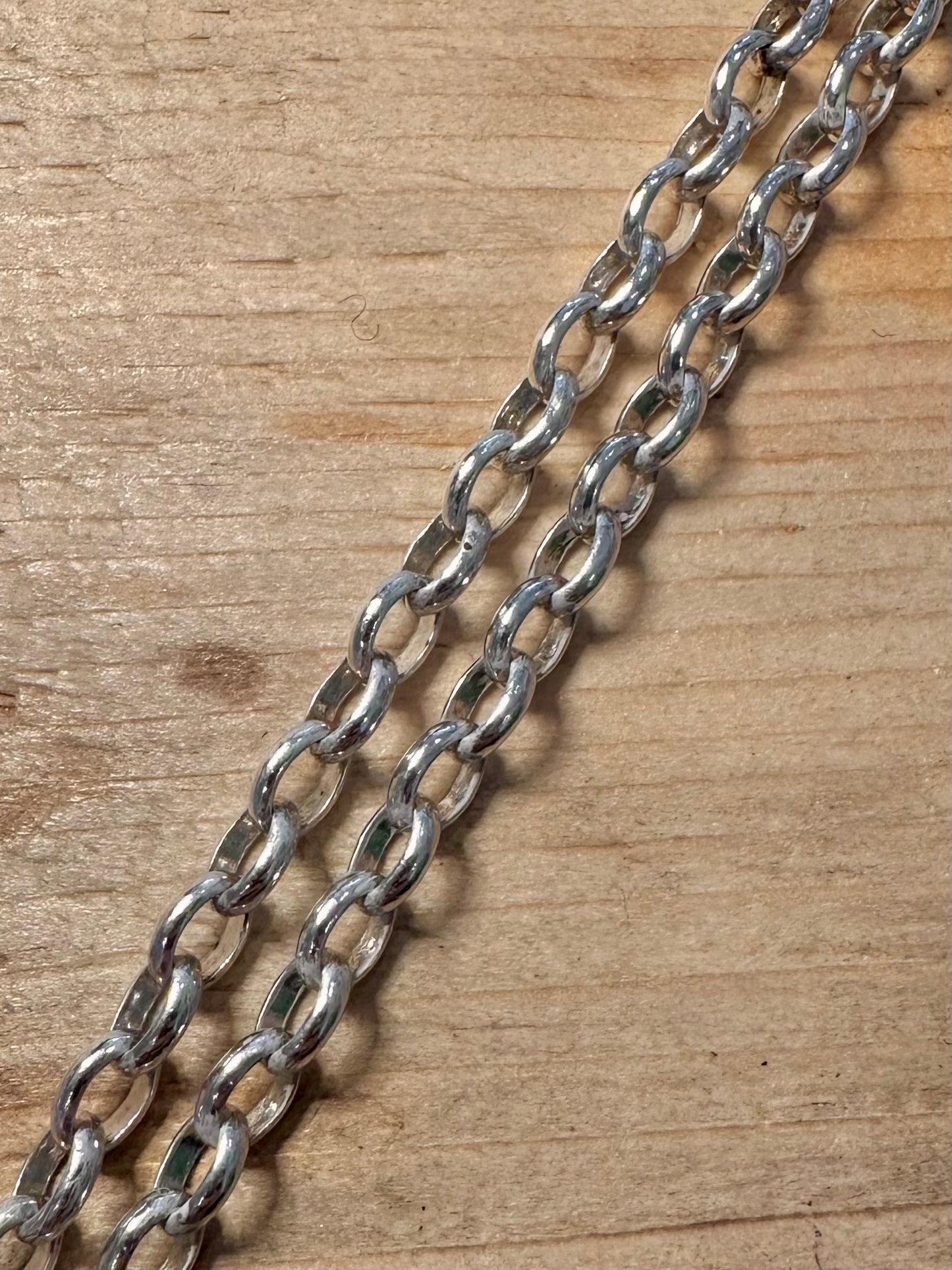 Vintage Oval Link Chain 925 Silver 19.5 inch Necklace