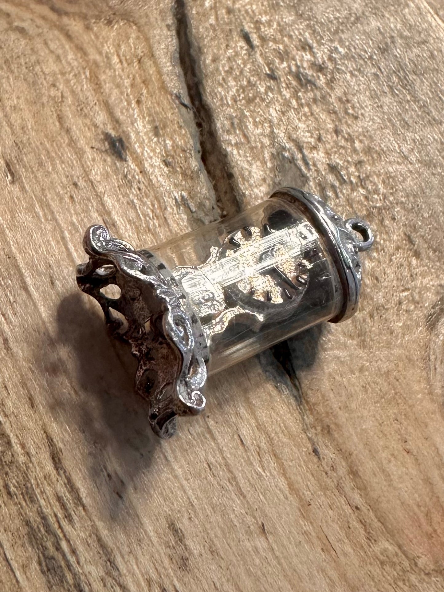 Vintage Mantle Clock 925 Silver Charm Pendant