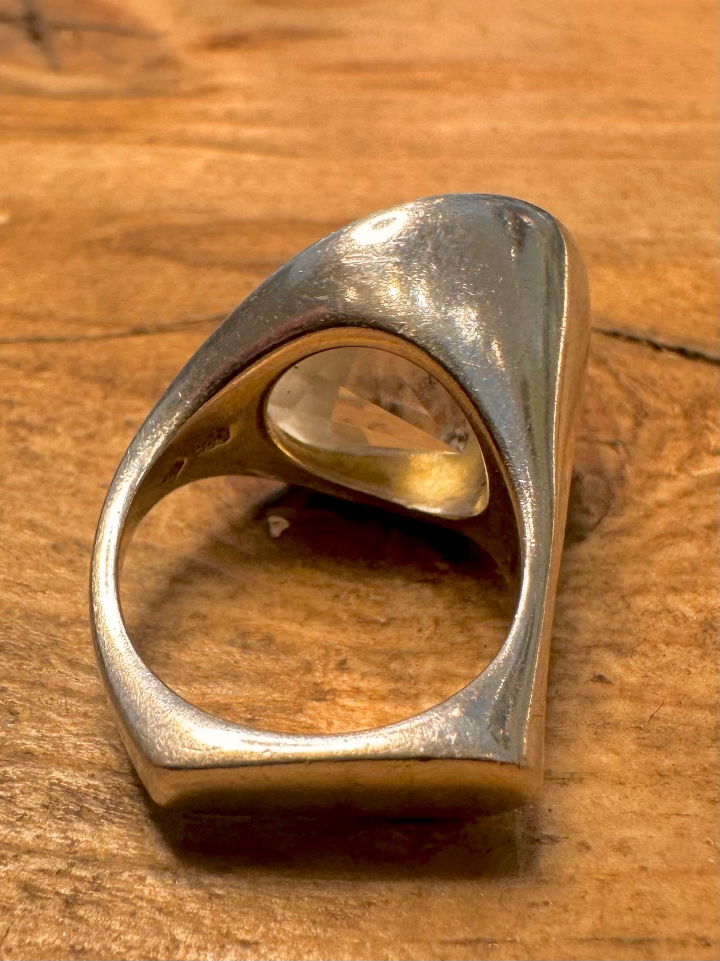 Abstract CZ Modernist 925 Silver Size K Ring