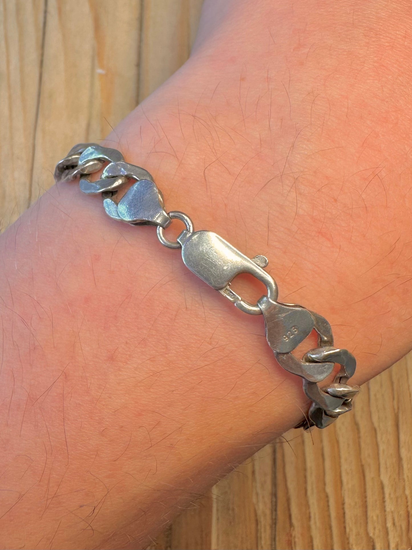 Vintage Curb Chain 925 Sterling Silver 8.5 inch Bracelet
