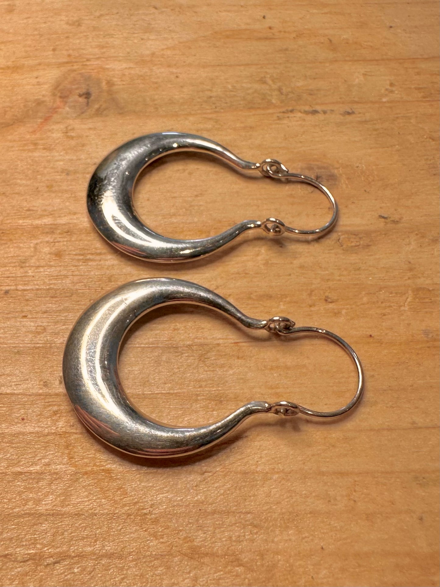 Modern Chunky Hoops 925 Silver Earrings