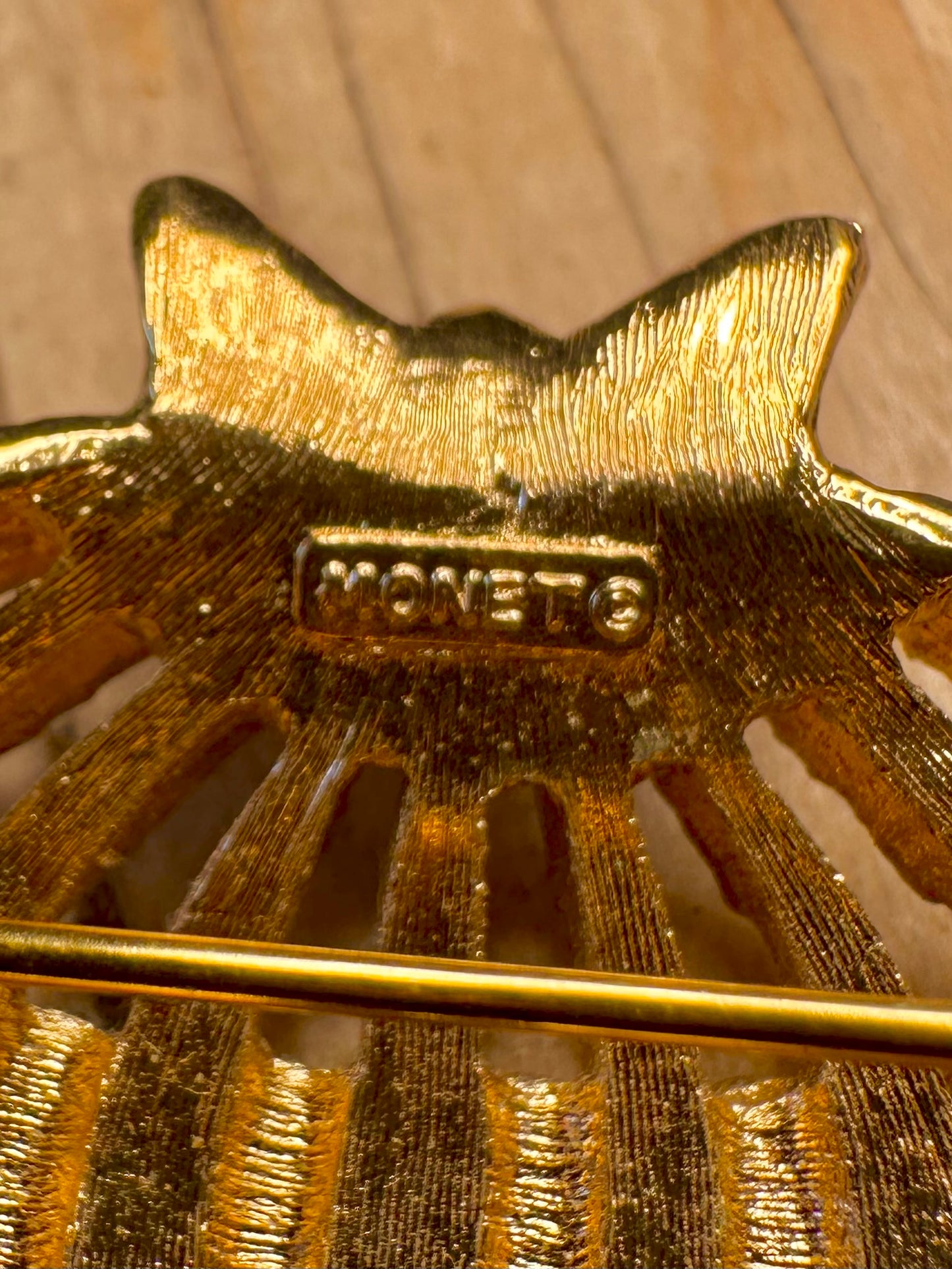 Vintage Monet Avant-Garde Gold Tone Costume Brooch