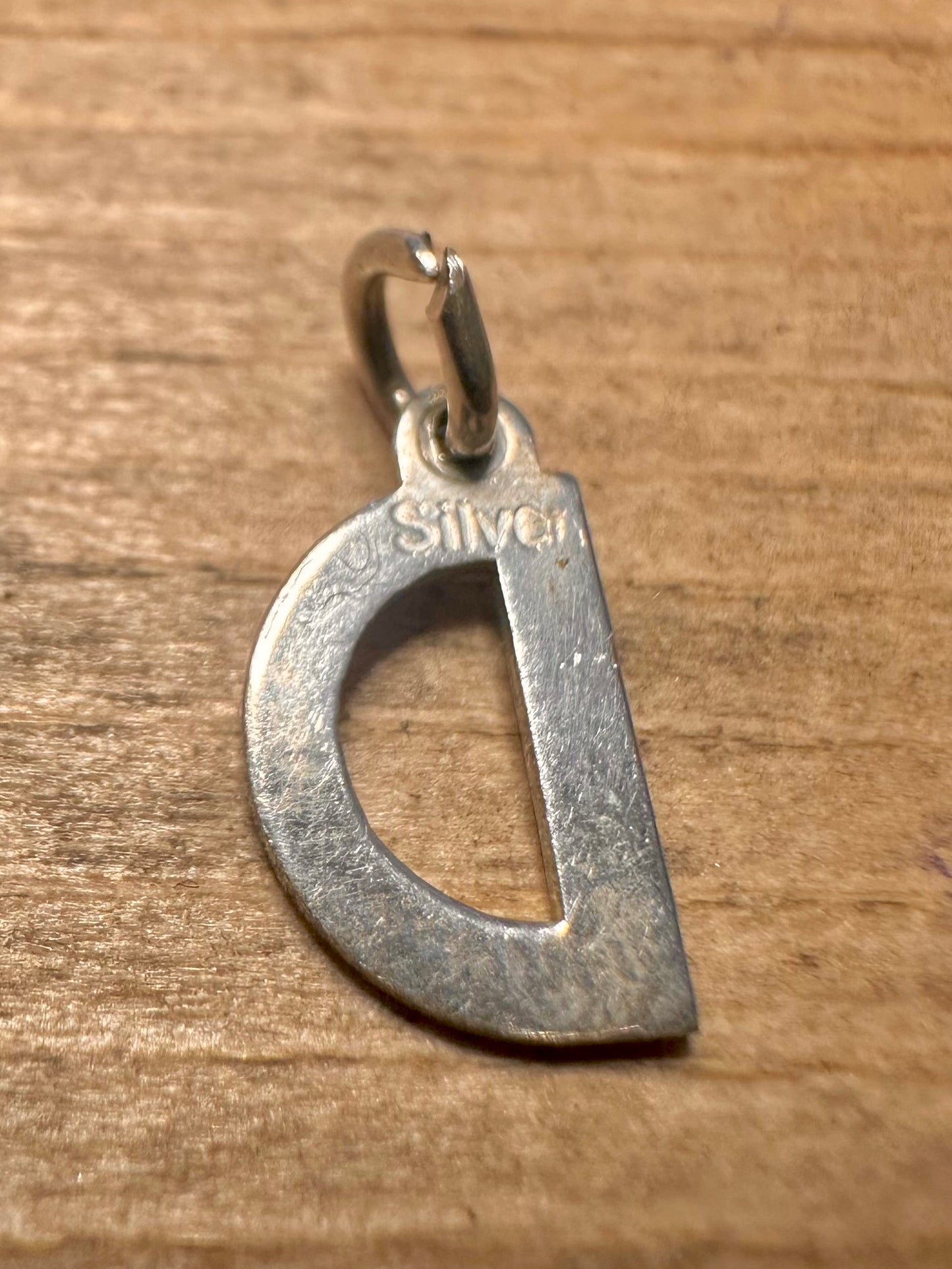 Vintage Letter D 925 Silver Pendant