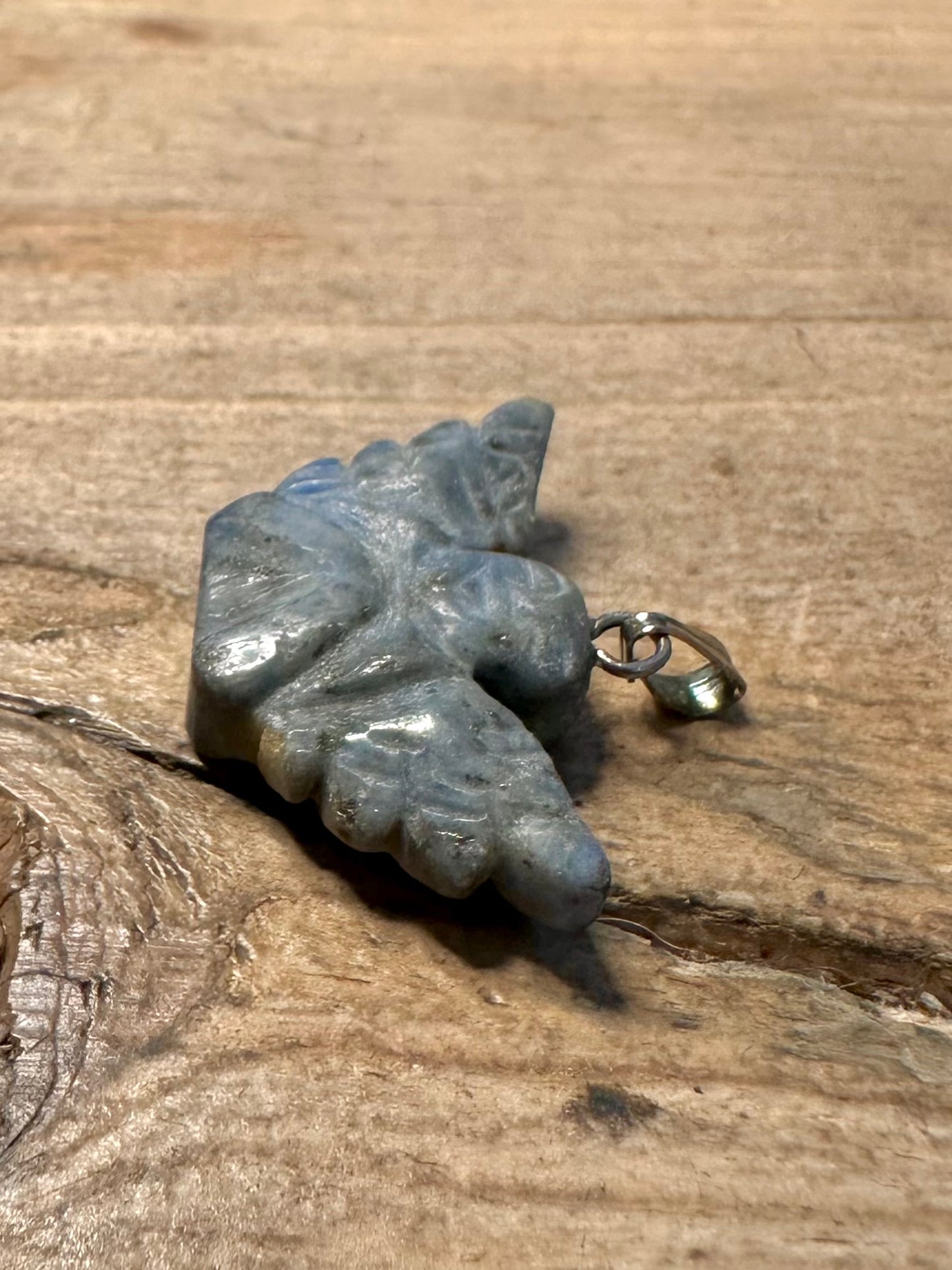 Vintage Blue Angel Stone 925 Silver Pendant
