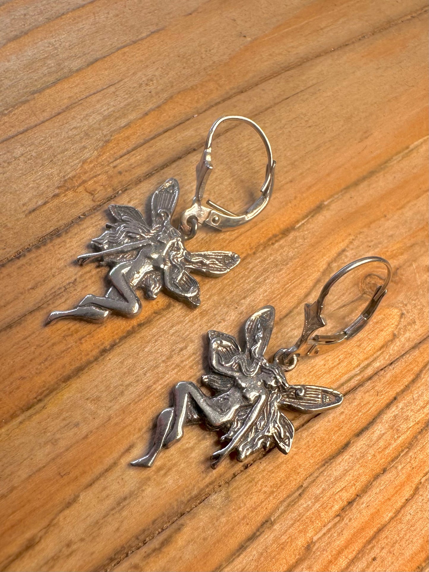 Vintage Fairy 925 Sterling Silver Earrings
